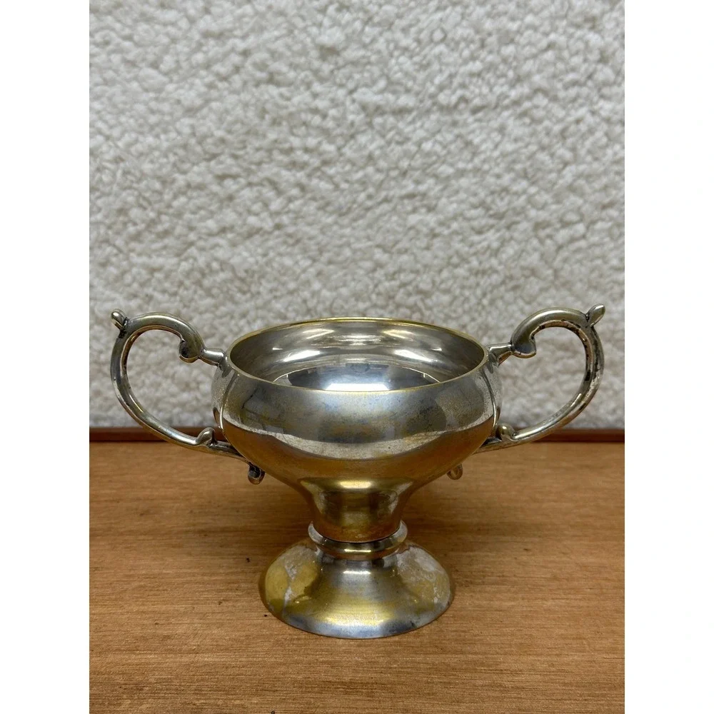 William Adams Towle VTG Silver Plated Loving Cup Footed Double Handle Trophy Cup